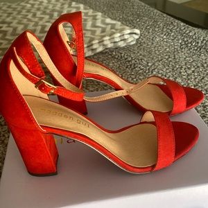 BRAND NEW Bright Red Block Heels